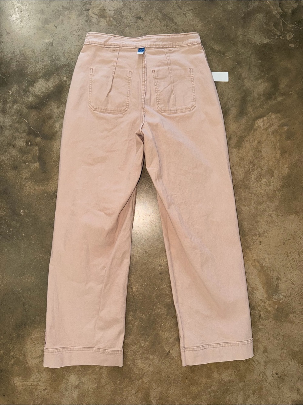 Old Navy High Rise Wide Leg Pants 4 Tall Khaki Patch Pocket Cotton Fall Photos - Picture 10 of 11